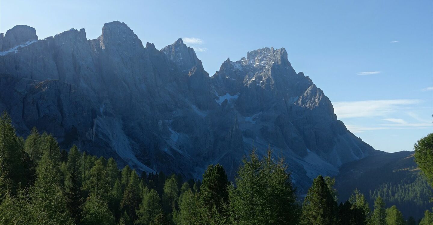 WKB2 1054 2 Der Blick von der Forcella Venegia auf die Palagruppe.